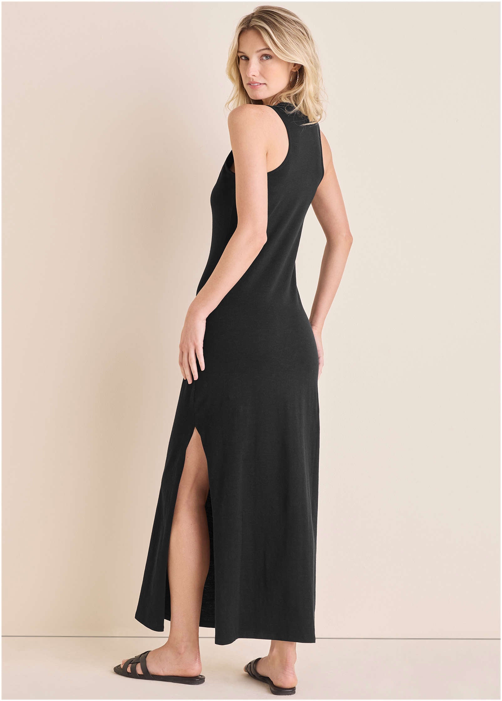 Tank Maxi Dress - Jet Black-Basic Charm Store