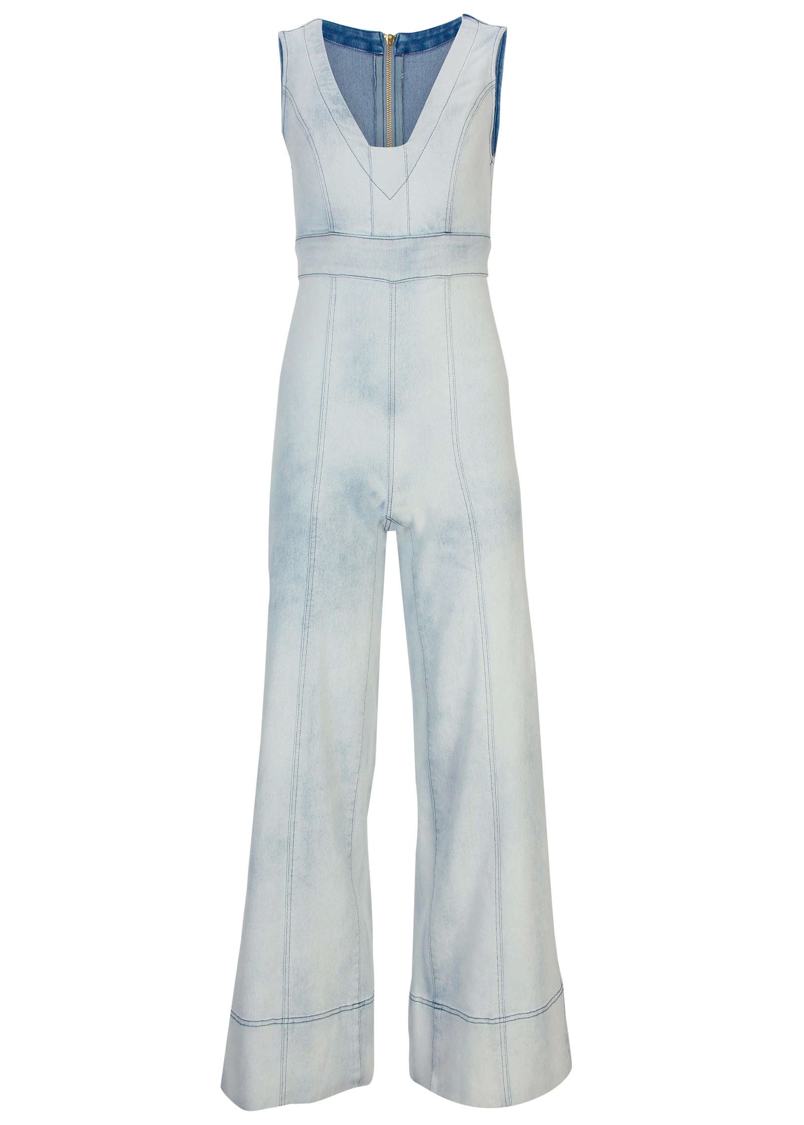 Stretch Denim Jumpsuit - Light Wash-Basic Charm Store