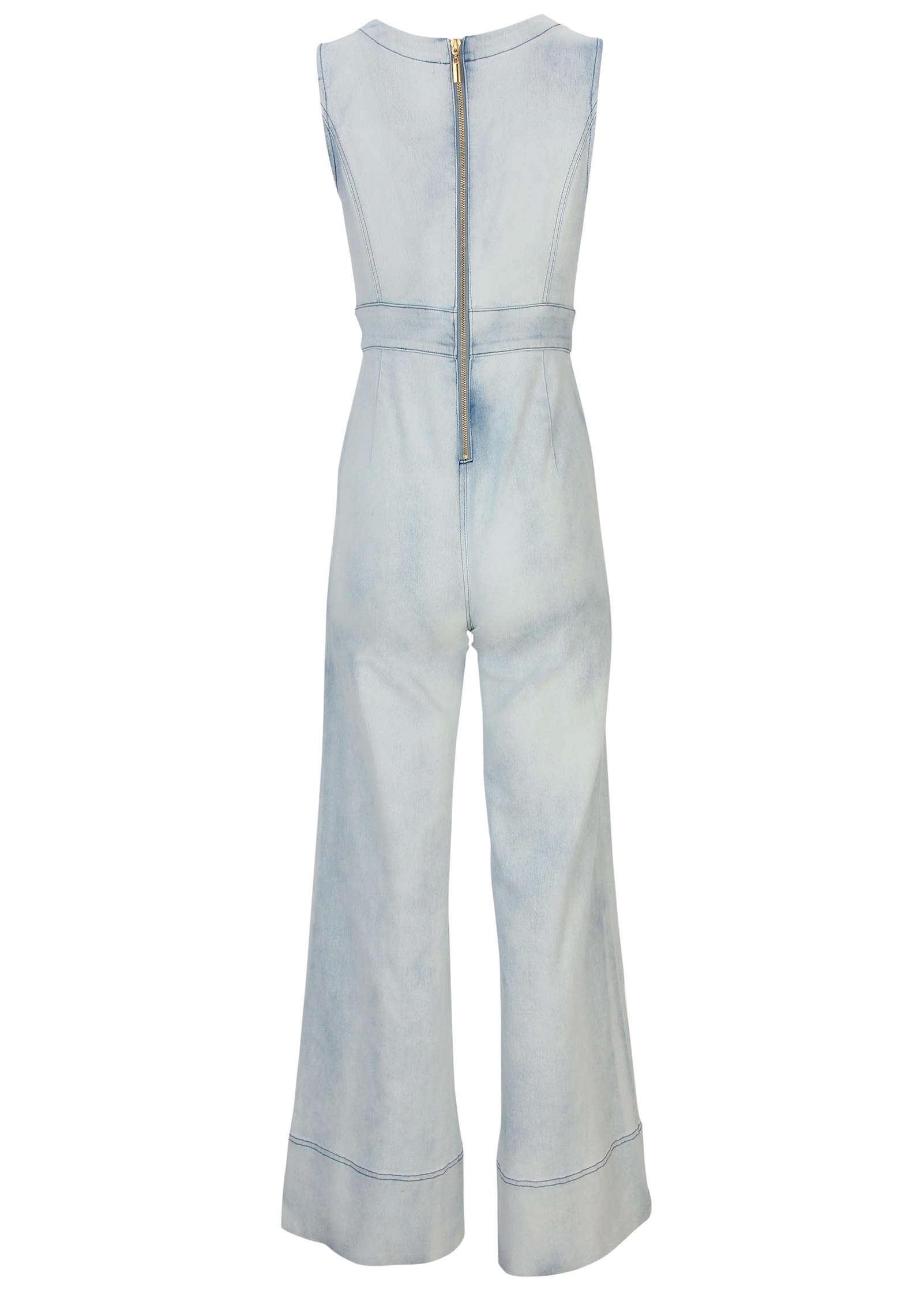 Stretch Denim Jumpsuit - Light Wash-Basic Charm Store