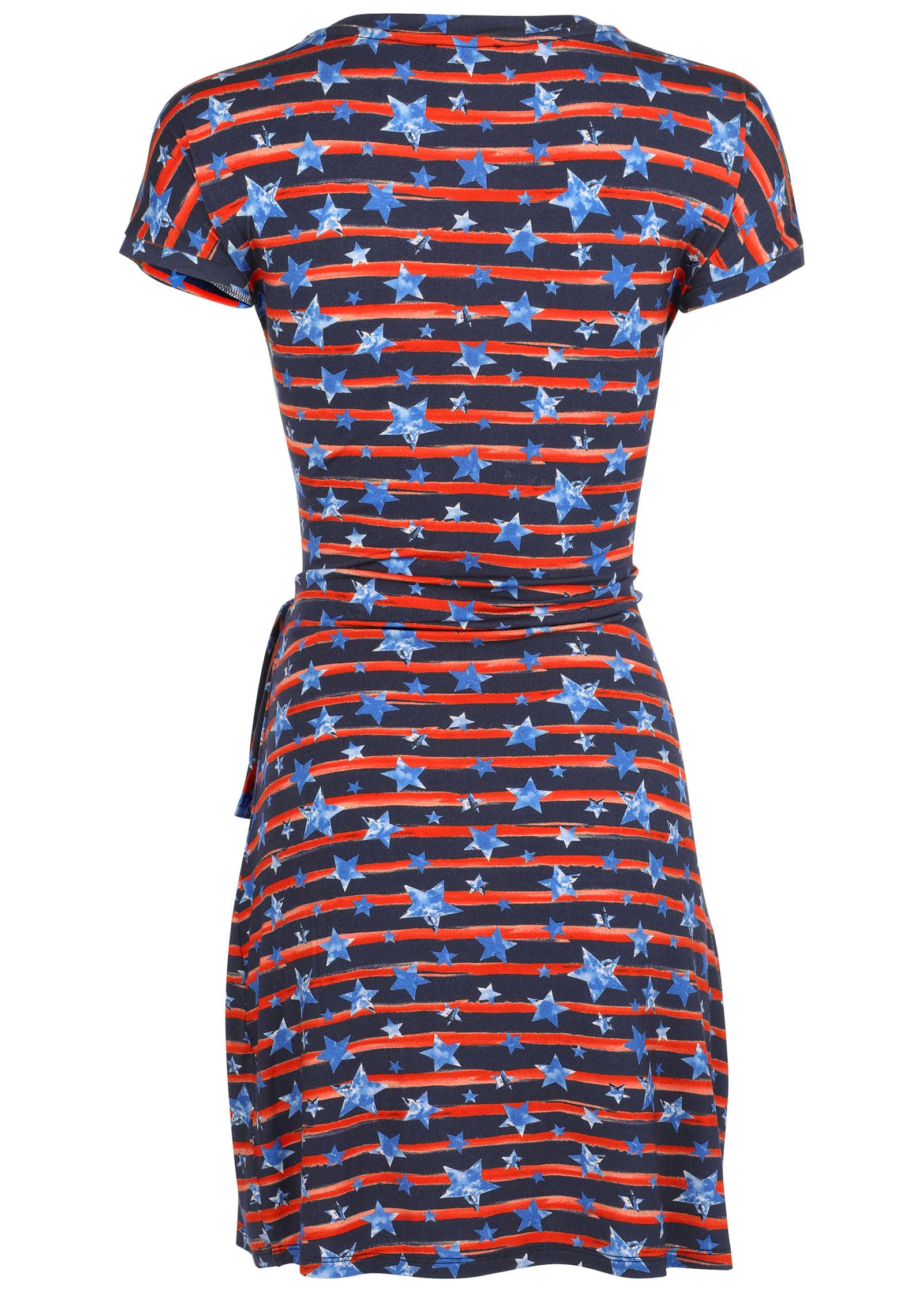 Tie-Front T-Shirt Dress - Dark Gettysburg Gouache-Basic Charm Store