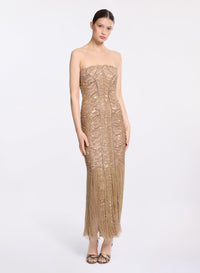 Bead Embroidered Midi Dress