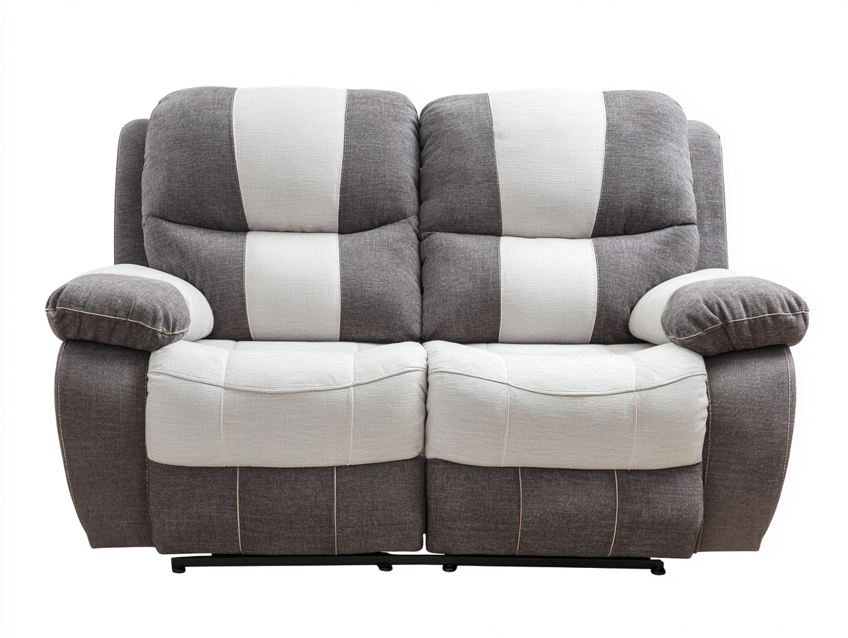 Canapé 2 places tissu 168x98x100 cm - gris/blanc - design relax-Habitatuna