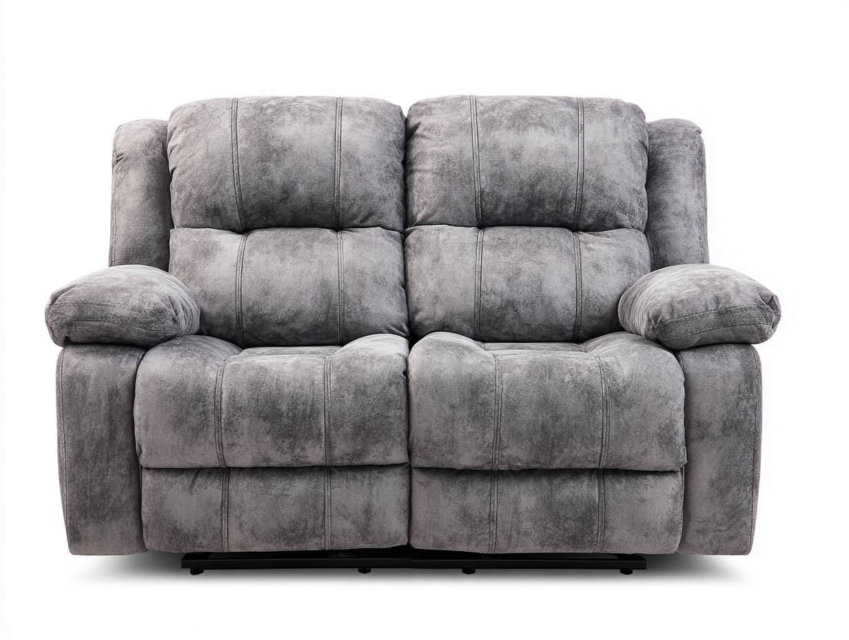 Canapé 2 places en tissu 170x100x96 cm - gris - style moderne-Habitatuna