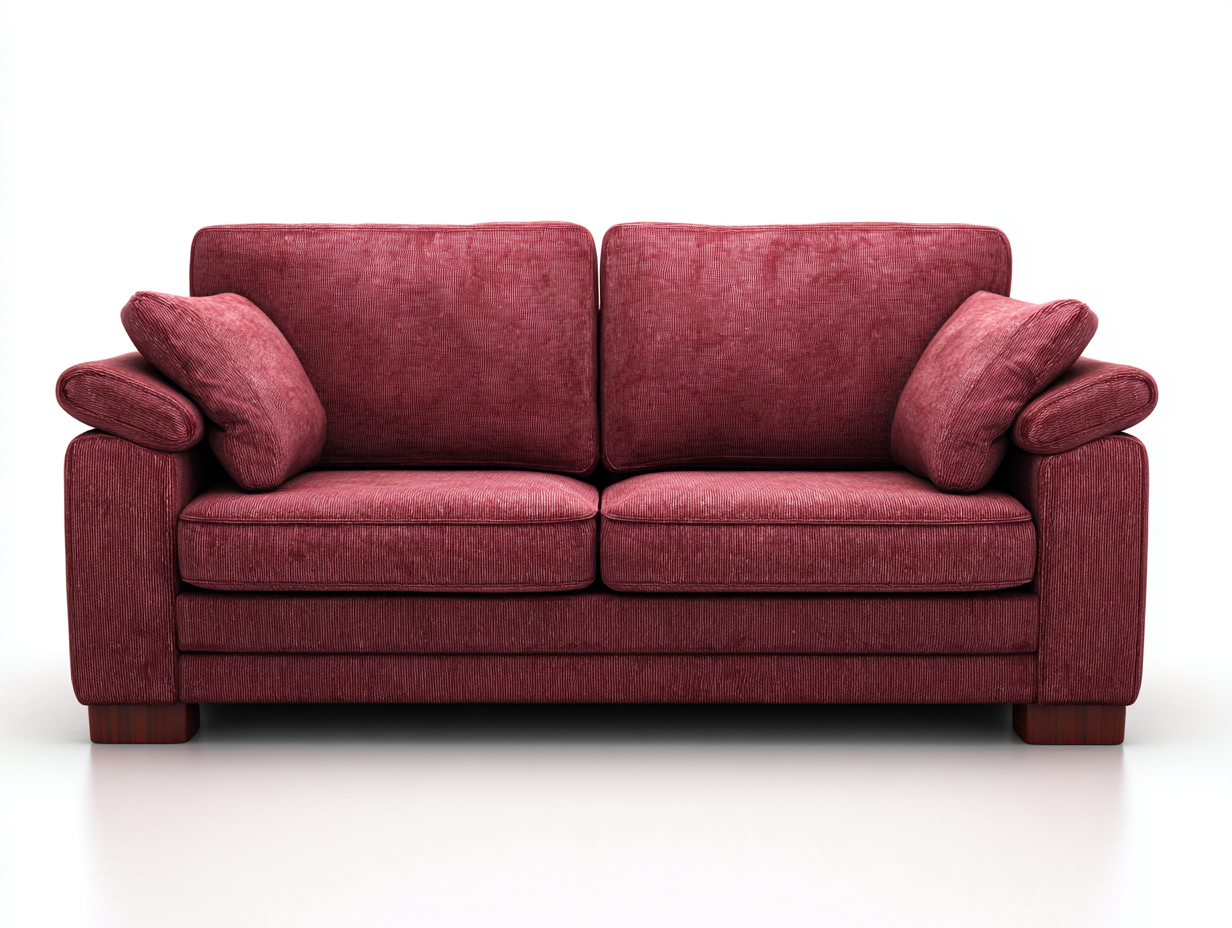 Canapé 2 places tissu 165x90x95 cm - bordeaux - design moderne-Habitatuna