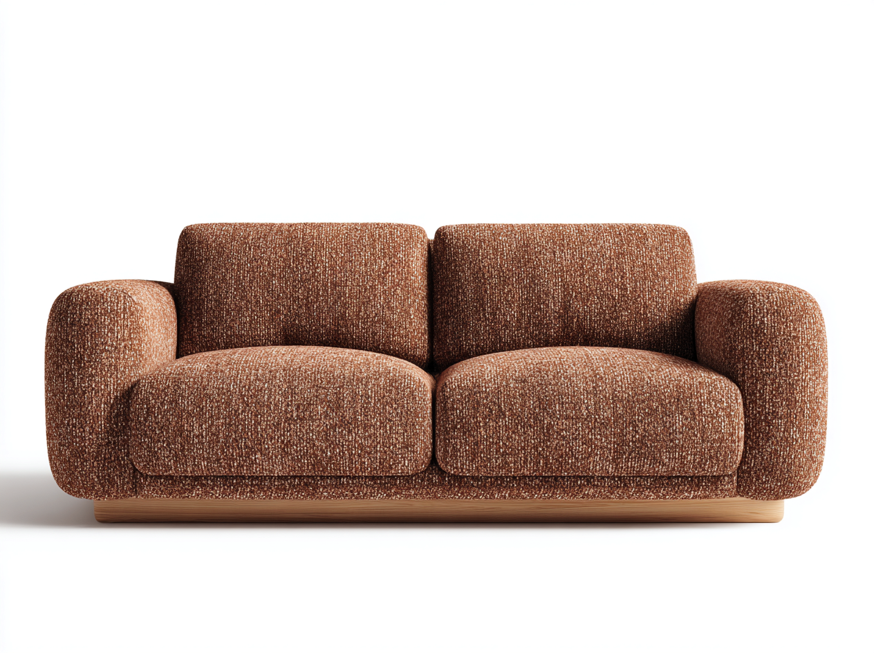 Canapé 2 places tissu 178x98x90 cm - marron - design moderne-Habitatuna