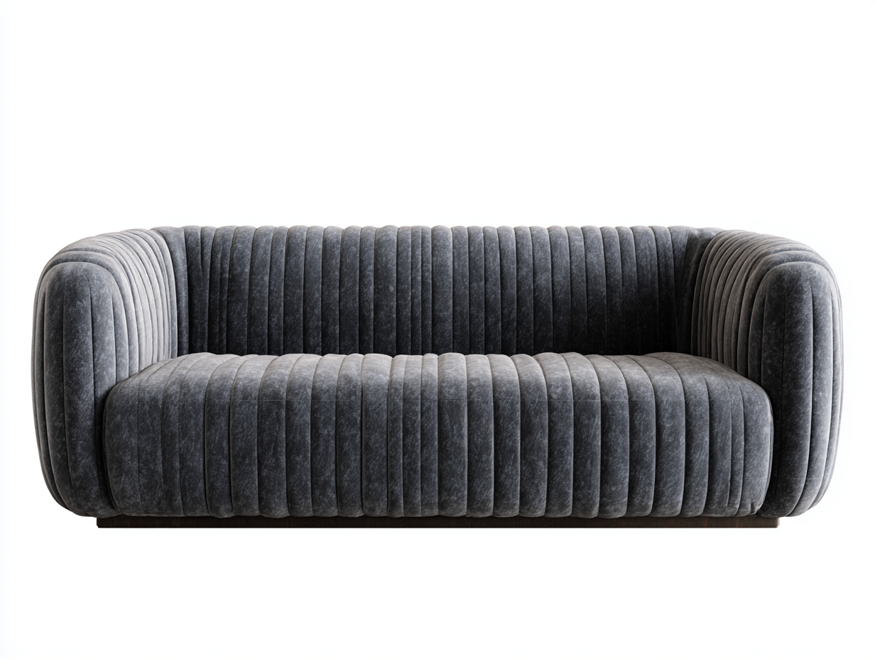 Canapé 2 places velours 176x92x88 cm - gris - design moderne-Habitatuna