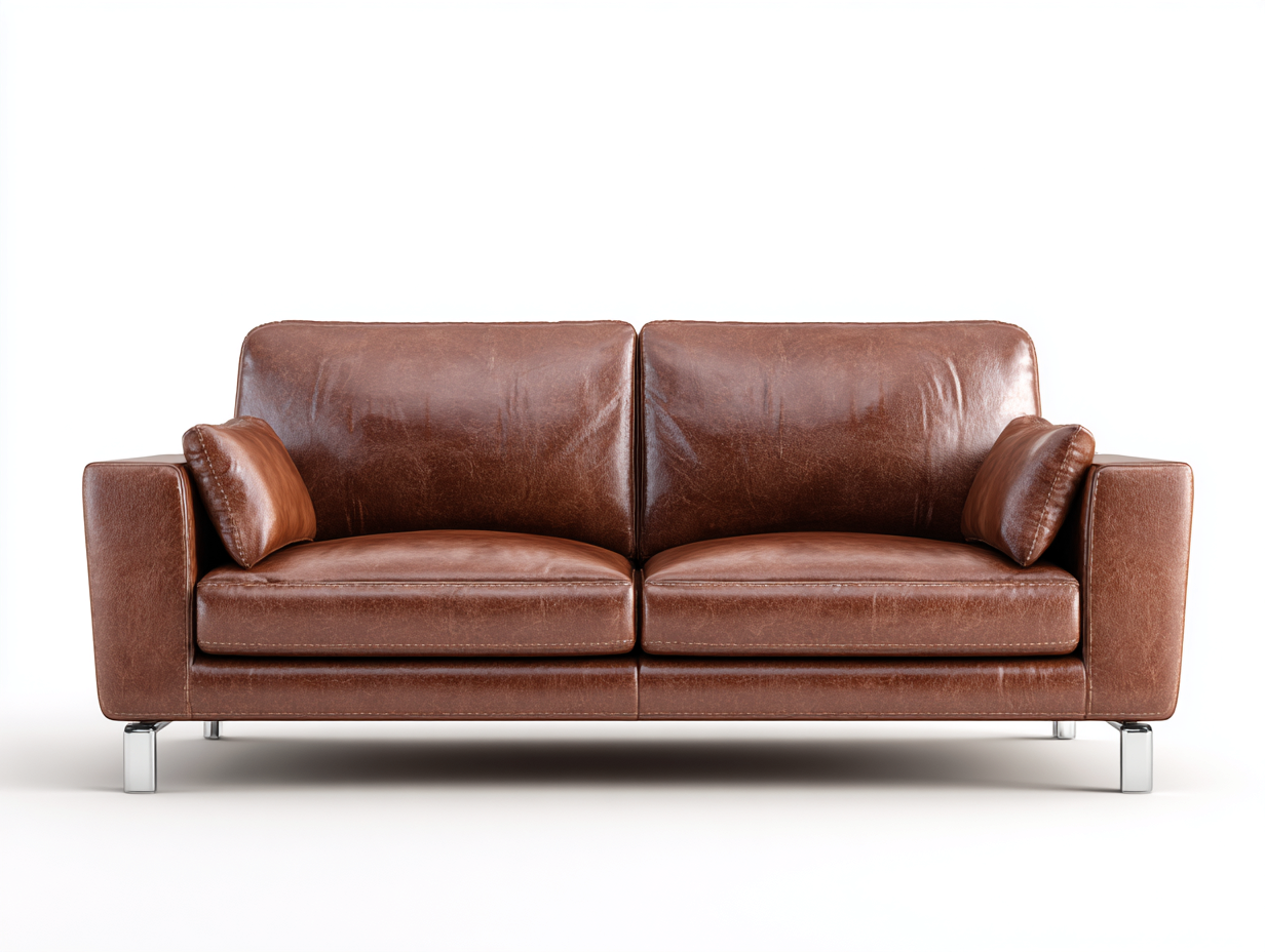 Canapé 2 places simili cuir 175x88x92 cm - marron - design moderne-Habitatuna