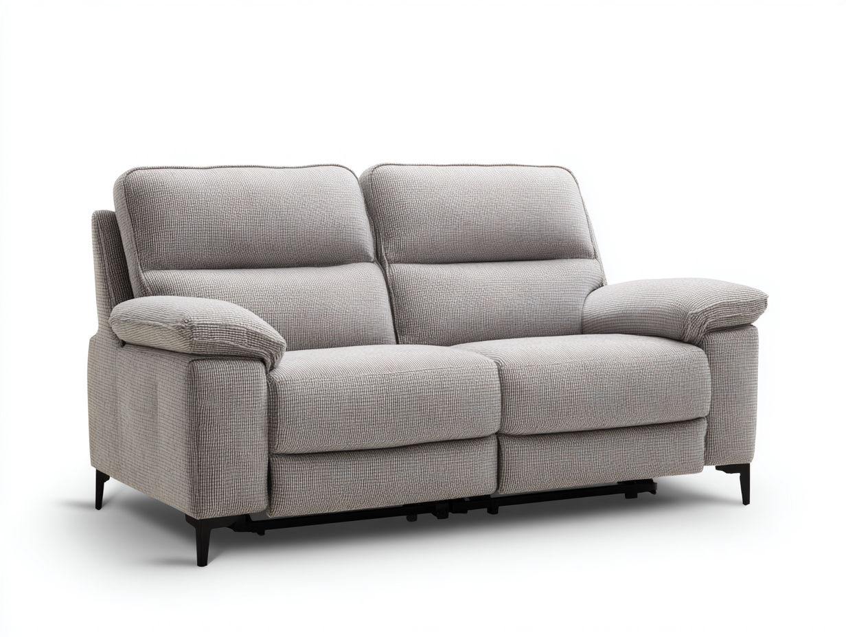 Canapé 2 places tissu 170x95x95 cm - gris clair - design moderne-Habitatuna