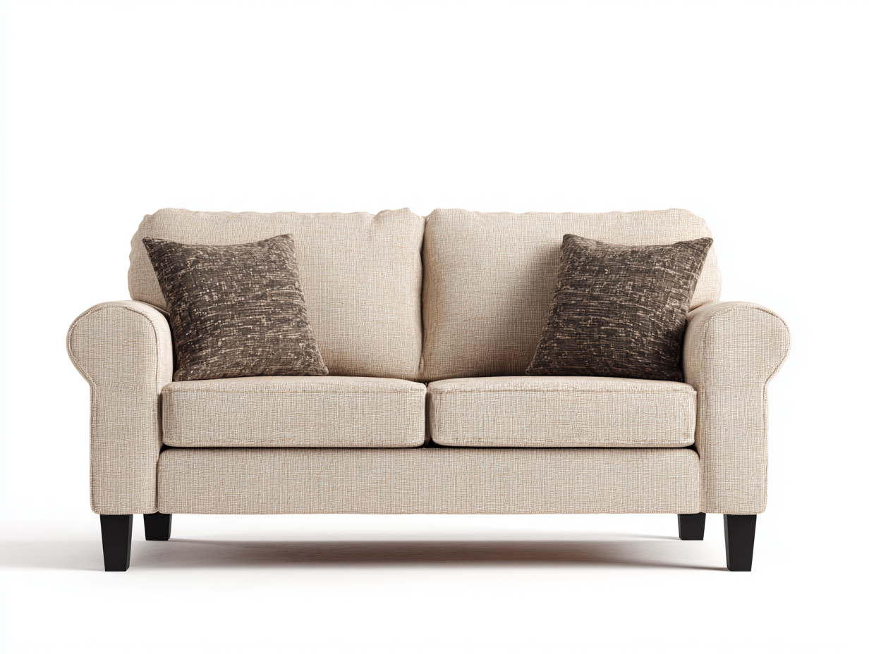 Canapé 2 places tissu 160x90x90 cm - beige - style classique-Snugist