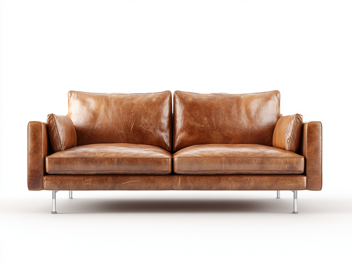 Canapé 2 places cuir 170x90x85 cm - brun - style moderne-Snugist