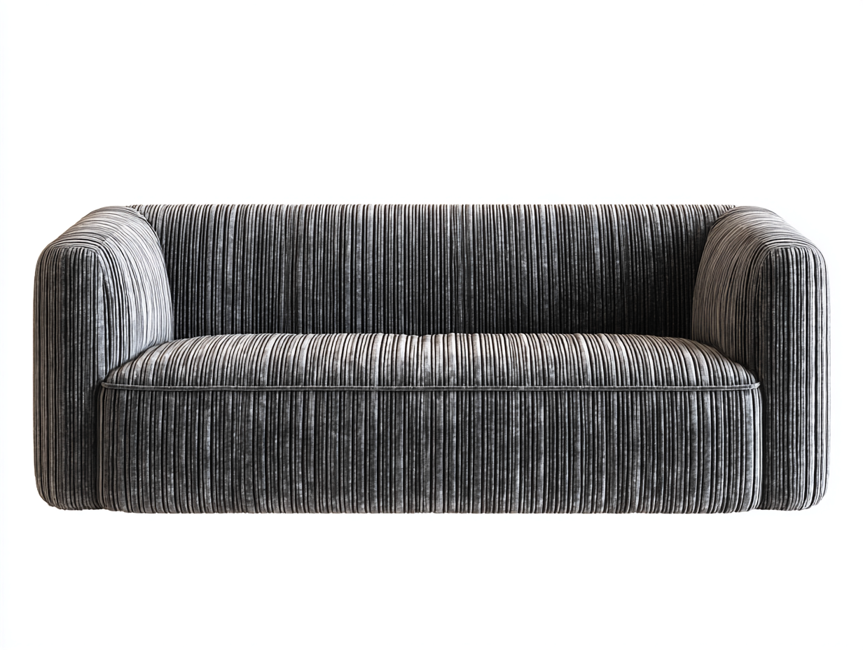 Canapé 2 places tissu velours côtelé 170x88x78 cm - gris - style moderne-Snugist