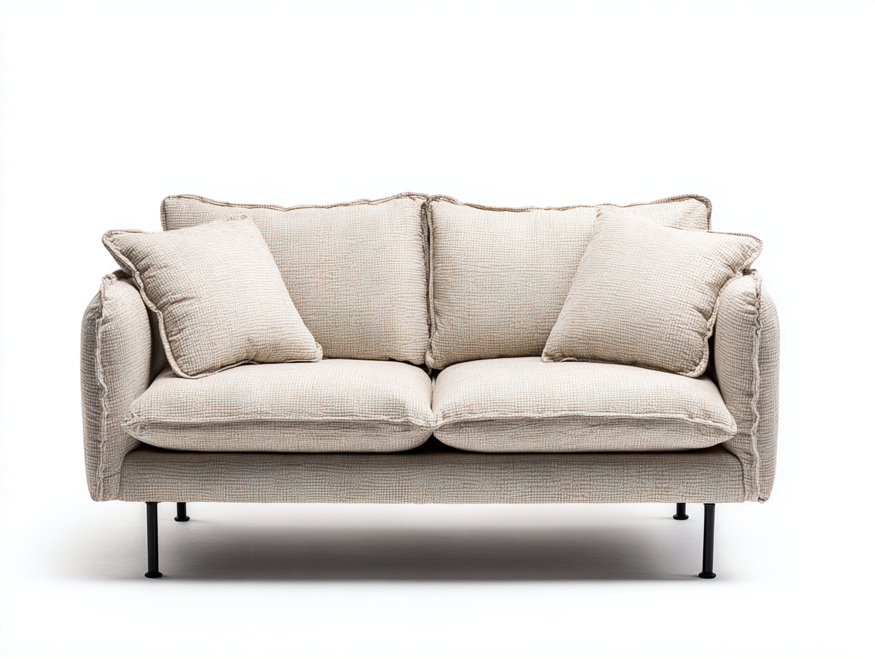 Canapé 2 places tissu 158x90x85 cm - beige - style moderne-Snugist