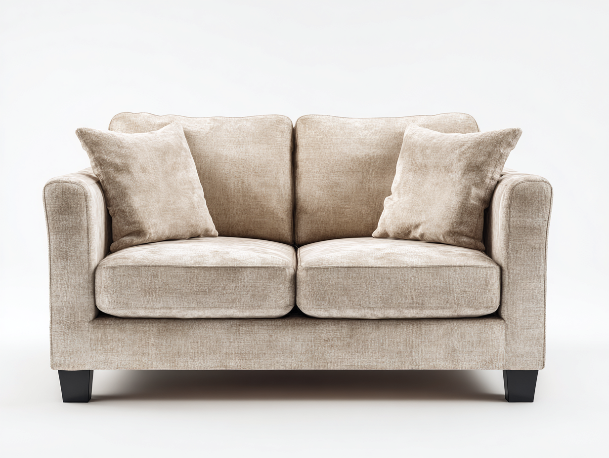 Canapé 2 places en tissu 166x92x89 cm - beige - style moderne-Snugist