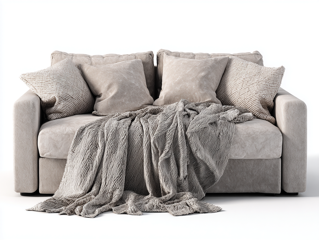 Canapé 2 places en tissu 165x94x88 cm - beige - style moderne-Snugist