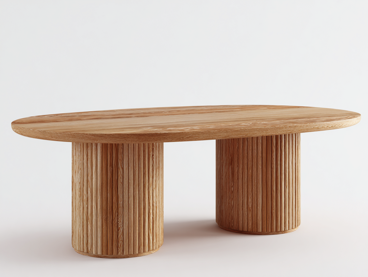 Table à manger en bois 180x100x75 cm - chêne naturel - style moderne-Habitatete