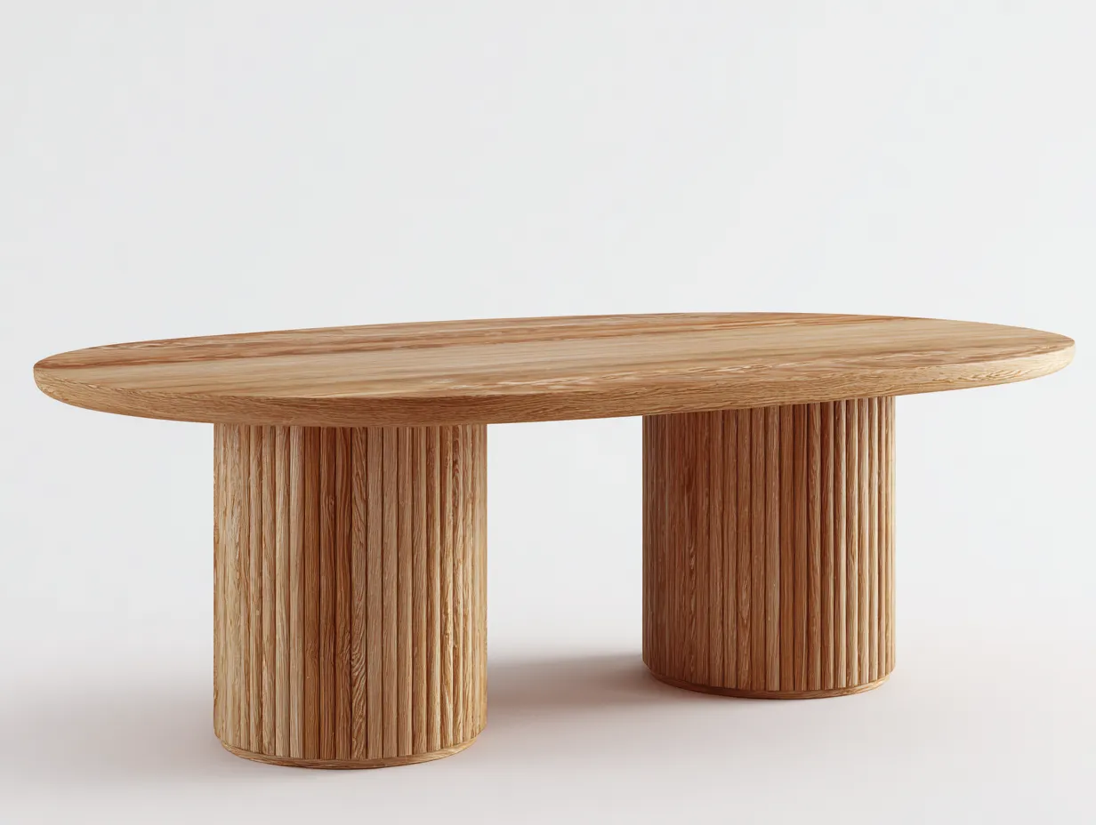 Table à manger en bois 180x100x75 cm - chêne naturel - style moderne-Habitatete