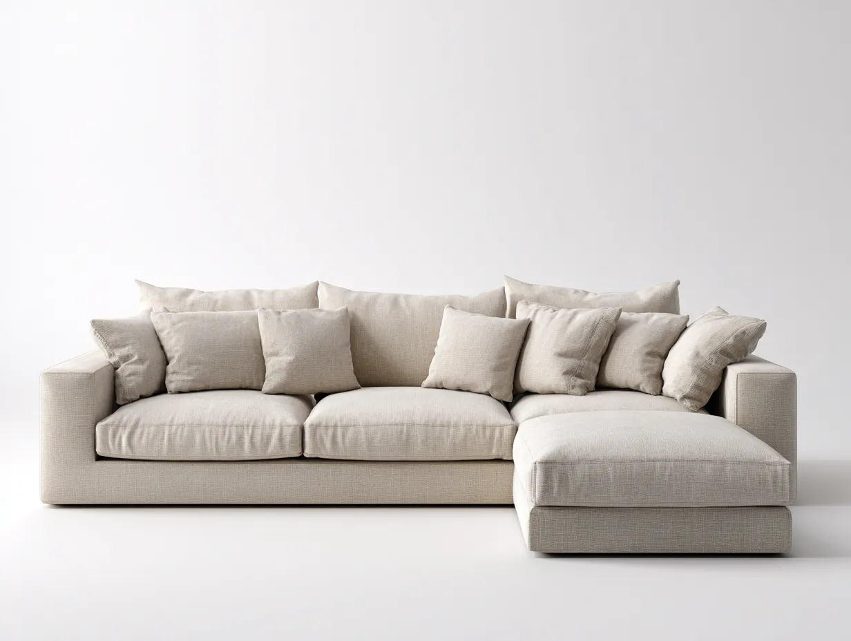 Canapé d'angle tissu 290x175x90 cm - beige clair - style moderne-Habitatete