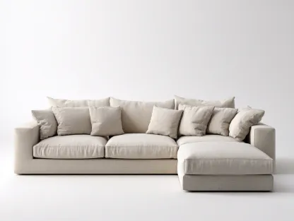 Canapé d'angle tissu 290x175x90 cm - beige clair - style moderne-Habitatete