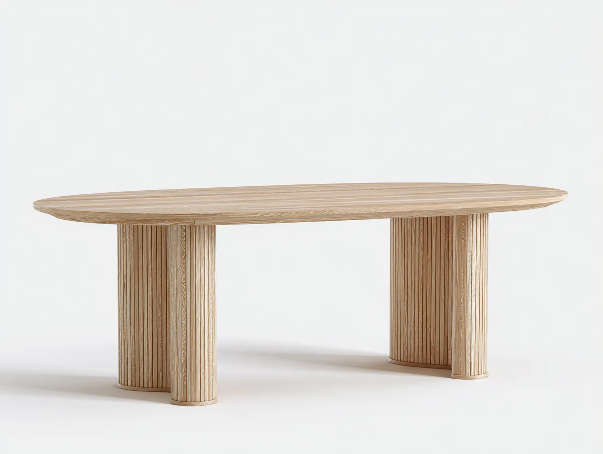 Table à manger bois 180x95x75 cm - bois clair - style contemporain-Habitatete