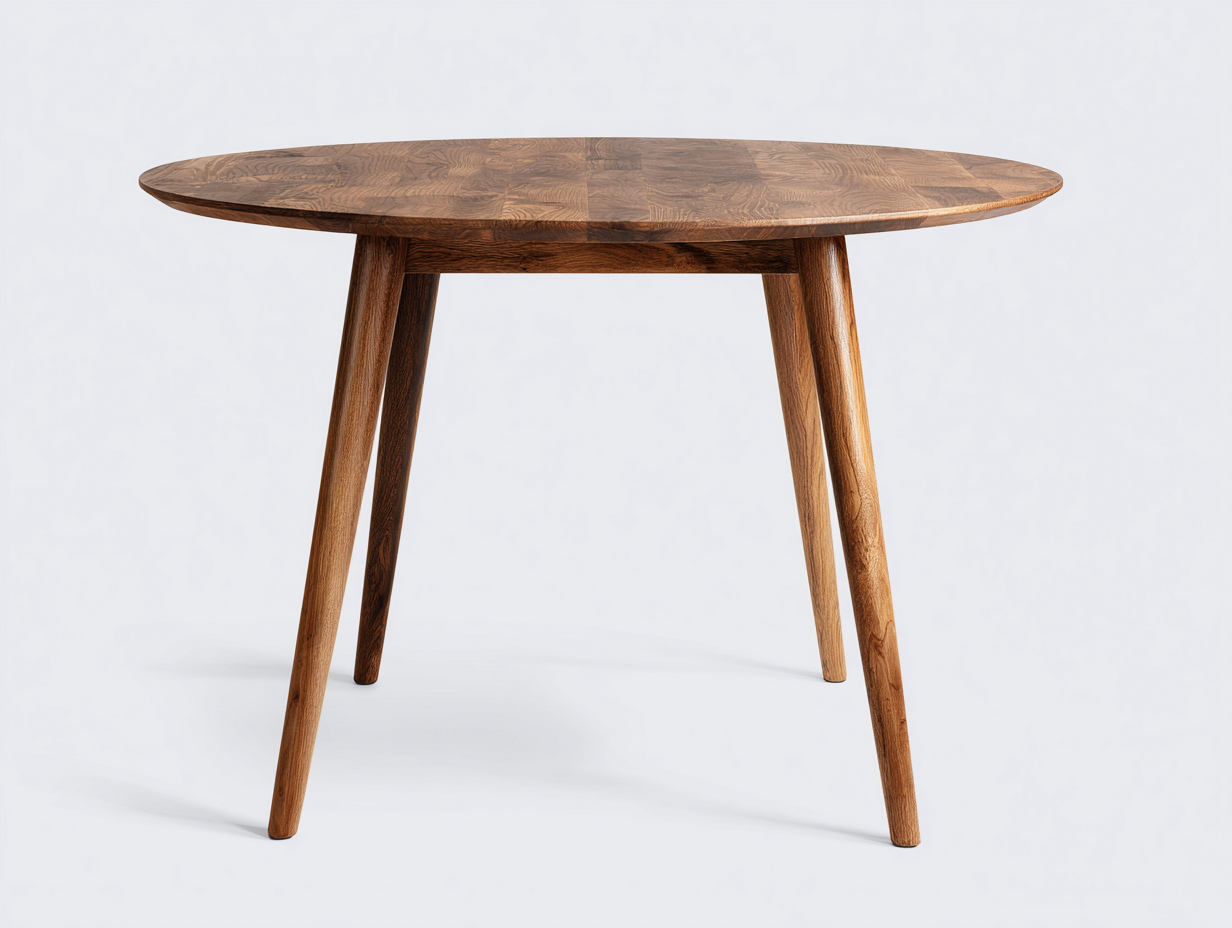 Table à manger en bois 90x90x75 cm - brun foncé - style moderne-Habitatete