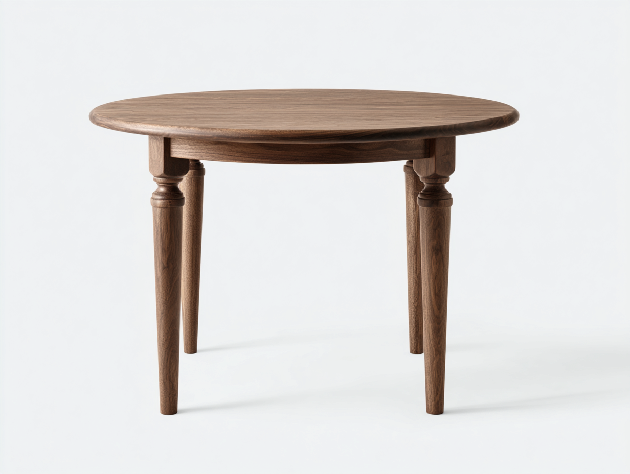 Table à manger en bois 90x90x75 cm - brun foncé - style classique-Habitatete