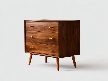 Commode 3 tiroirs bois 75x40x85 cm - marron - style scandinave-Habitatete