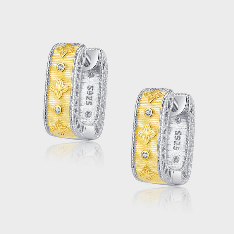 S925 fine brushed clover earrings-MARDAZA