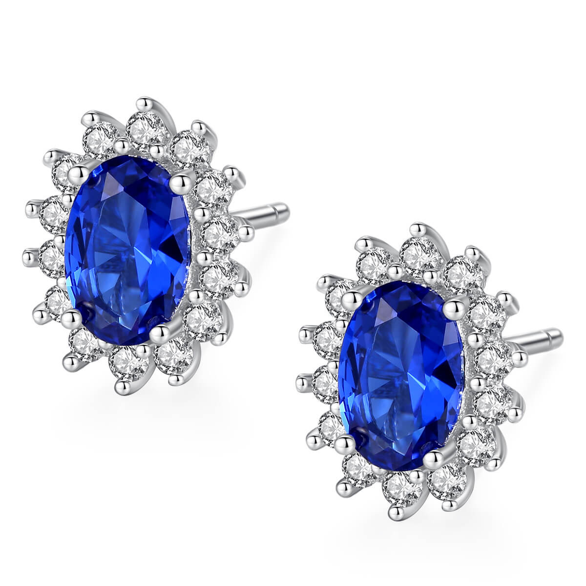 S925 Blue Gemstone Earrings-MARDAZA
