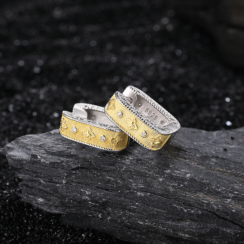 S925 fine brushed clover earrings-MARDAZA