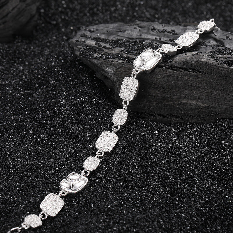 S925 Hammered Texture Bracelet-MARDAZA