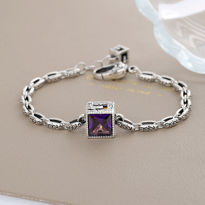 S925 letter G cube bracelet-MARDAZA