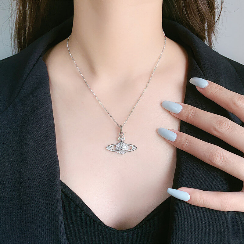 S925 Saturn Necklace-MARDAZA
