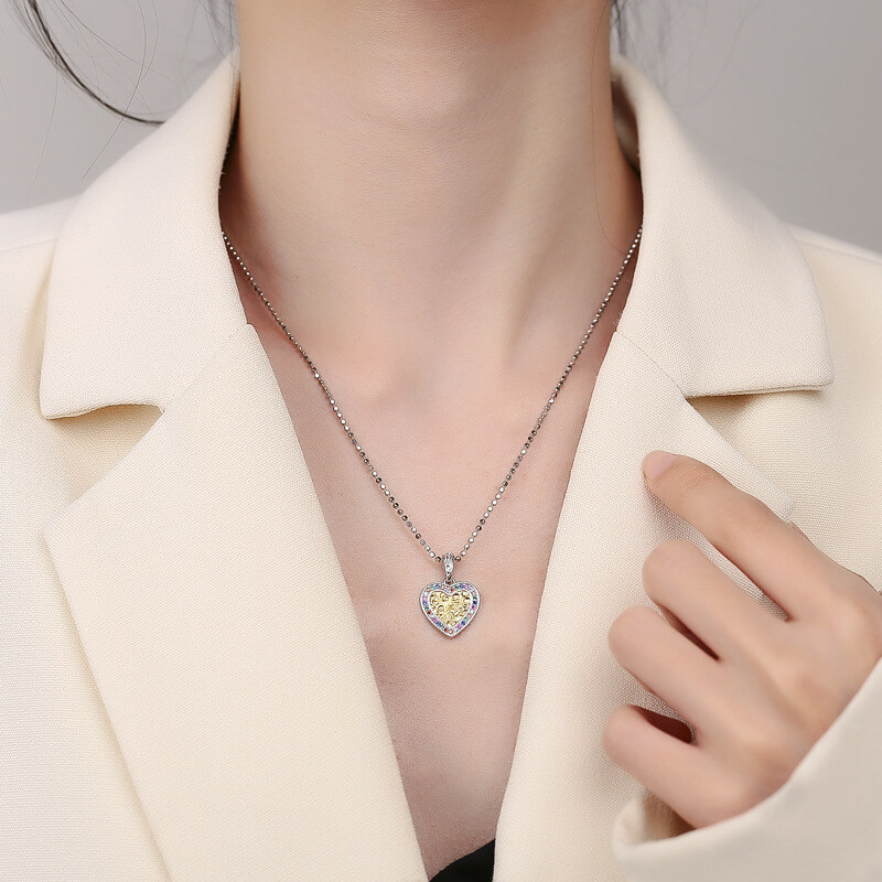 S925 love CZ necklace-MARDAZA