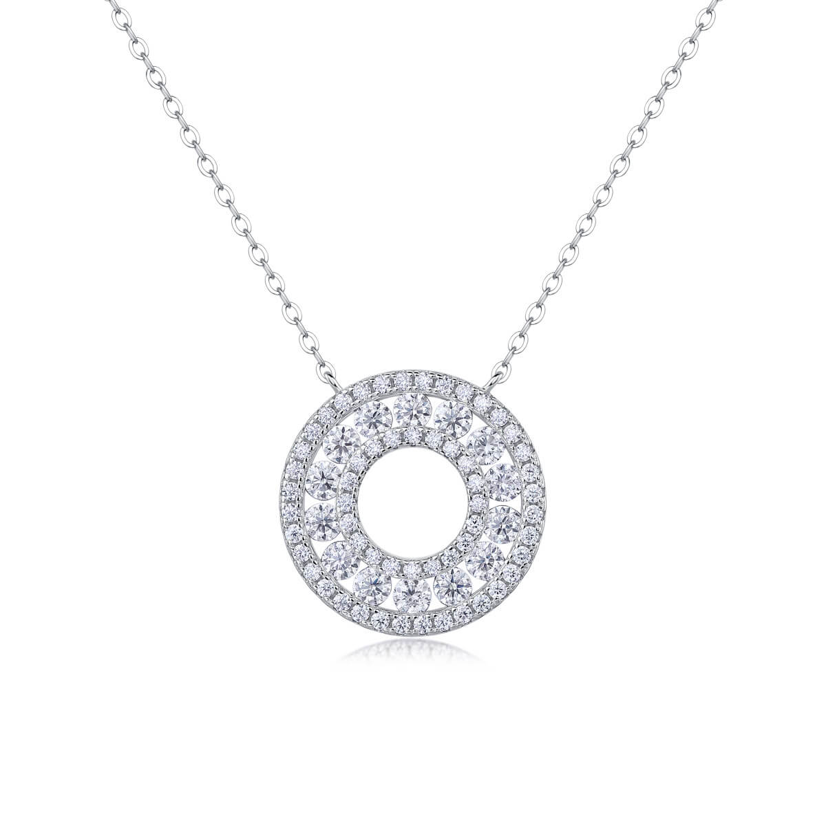 S925 Looped Moissanite Necklace-MARDAZA