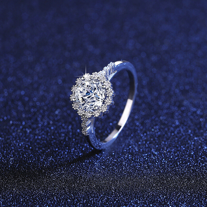 S925 Snowflake Moissanite Ring-MARDAZA
