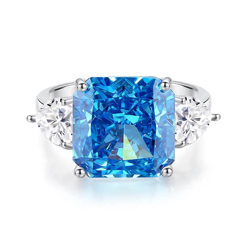 S925 Luxury 8 Carat Square High Carbon Diamond Ring