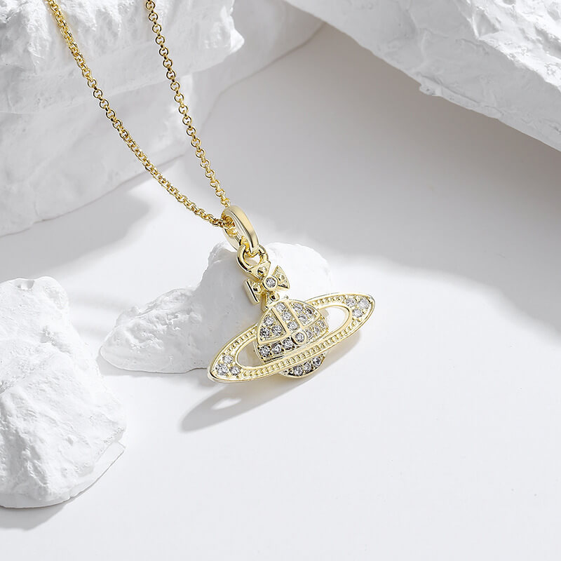 S925 Saturn Necklace-MARDAZA