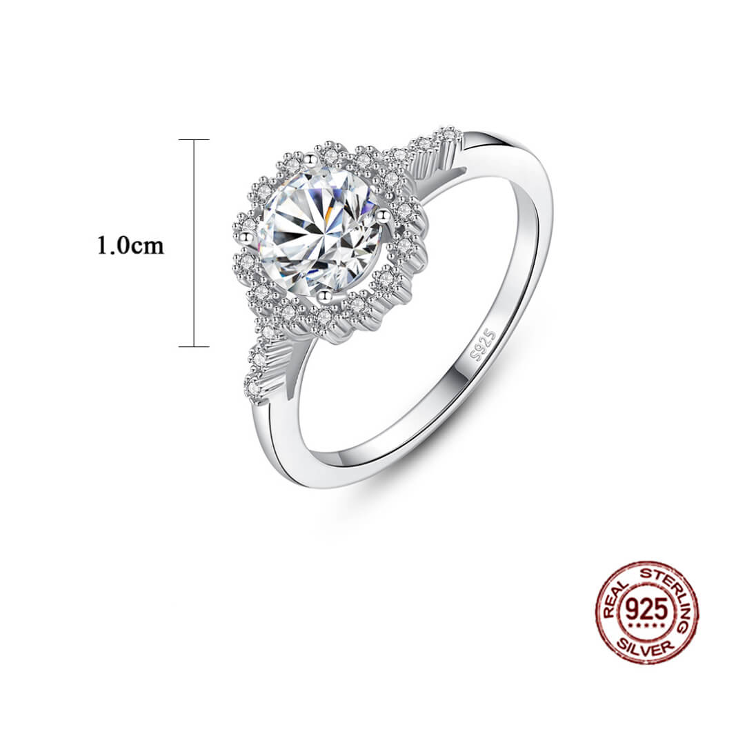 S925 Snowflake Moissanite Ring-MARDAZA