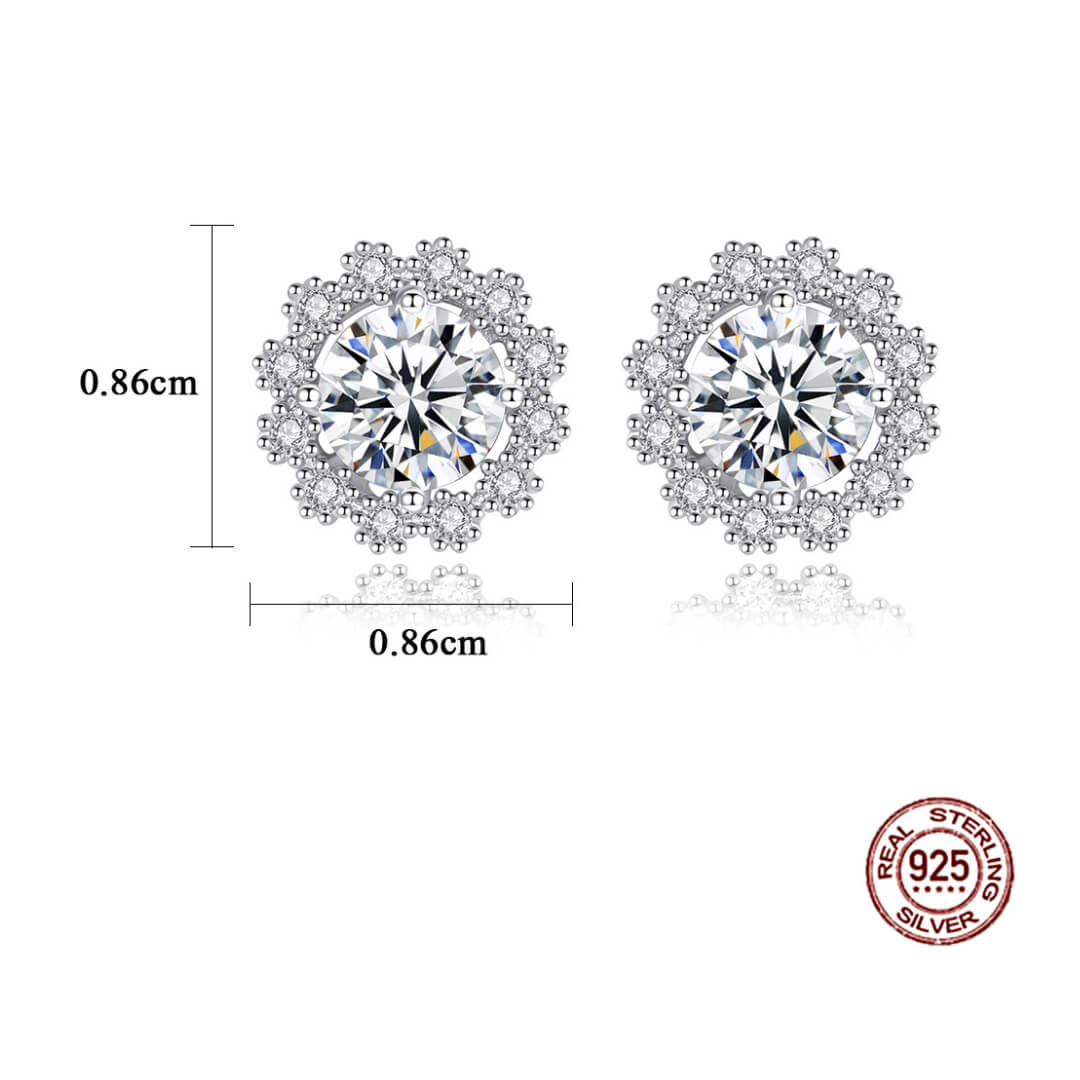 S925 Snowflake Moissanite Earrings-MARDAZA