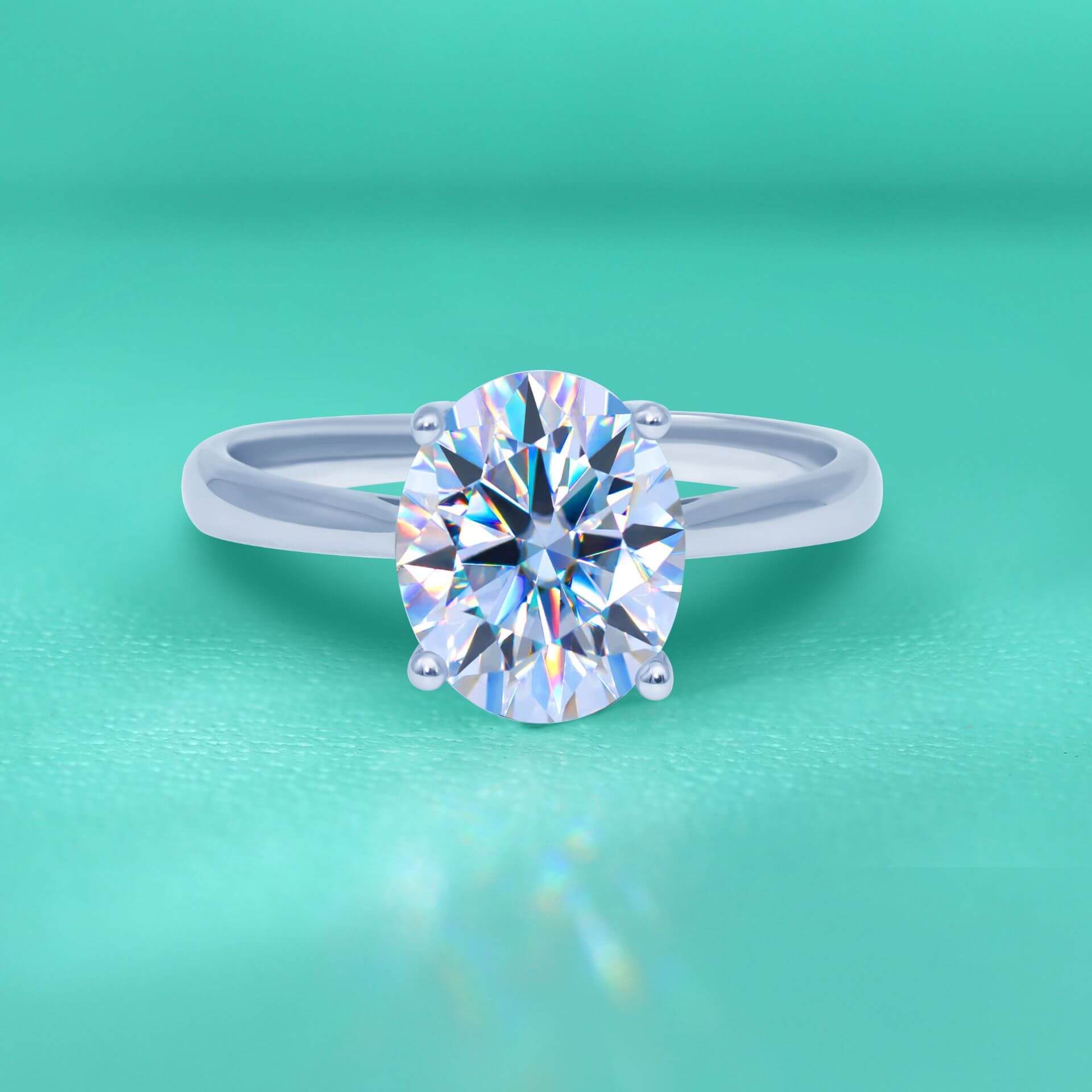 S925 Classic Moissanite Oval Ring