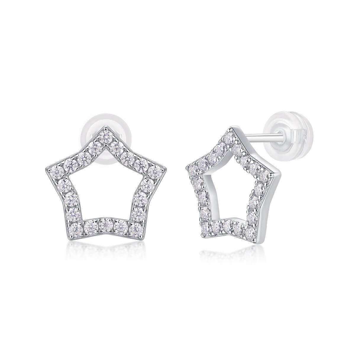 S925 Star Moissanite Earrings-MARDAZA