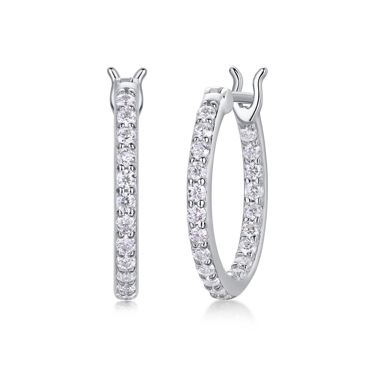 S925 Luminous Flow Moissanite Hoop Earrings-MARDAZA