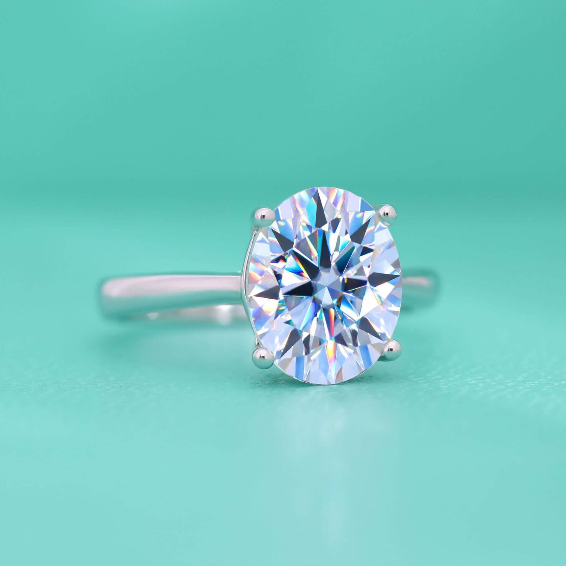  S925 Classic Moissanite Oval Ring