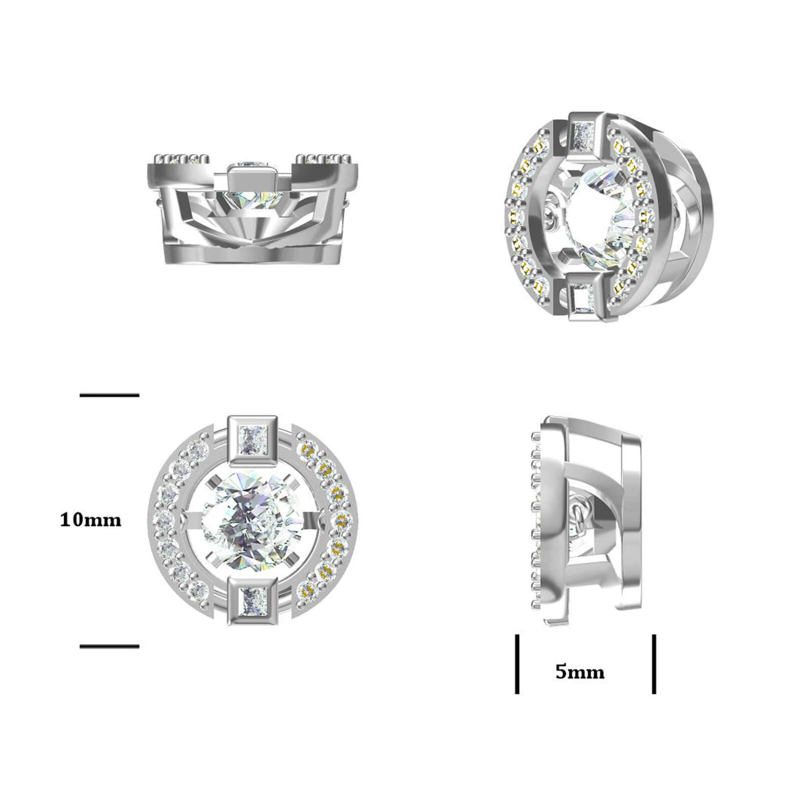 MARDAZA Dancing Eternal Orbit Round Cut Sterling Silver Moissanite Necklace