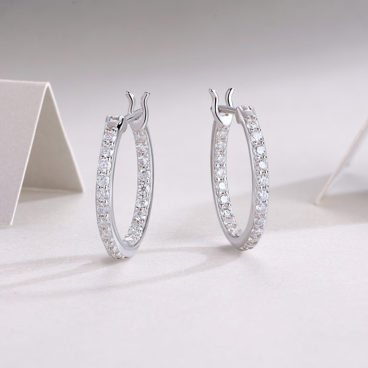 S925 Luminous Flow Moissanite Hoop Earrings-MARDAZA