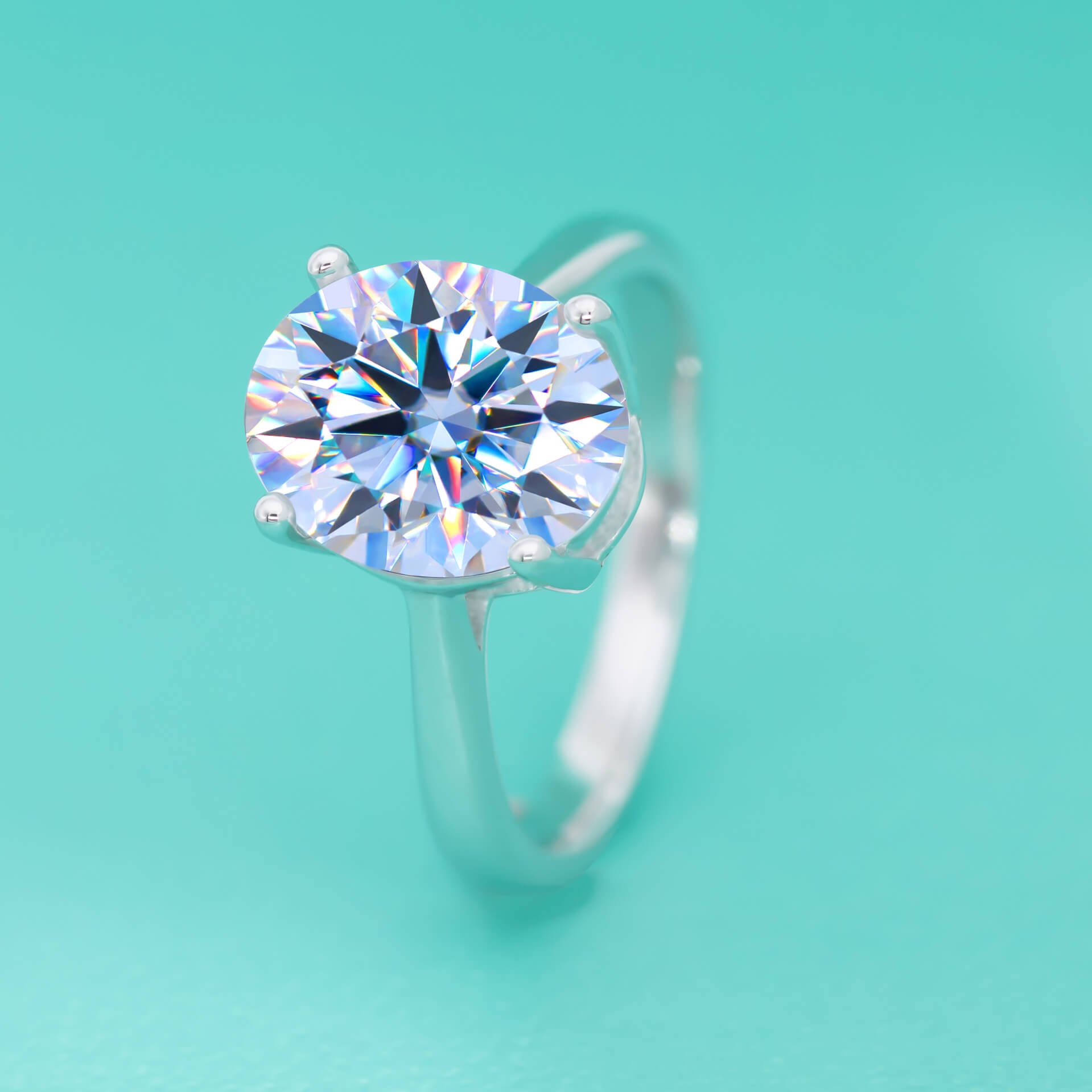  S925 Classic Moissanite Oval Ring