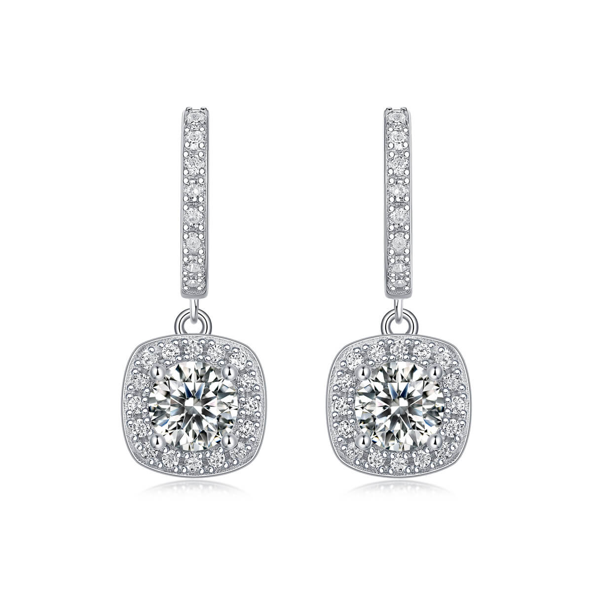 S925 Square Candy Moissanite Earrings-MARDAZA