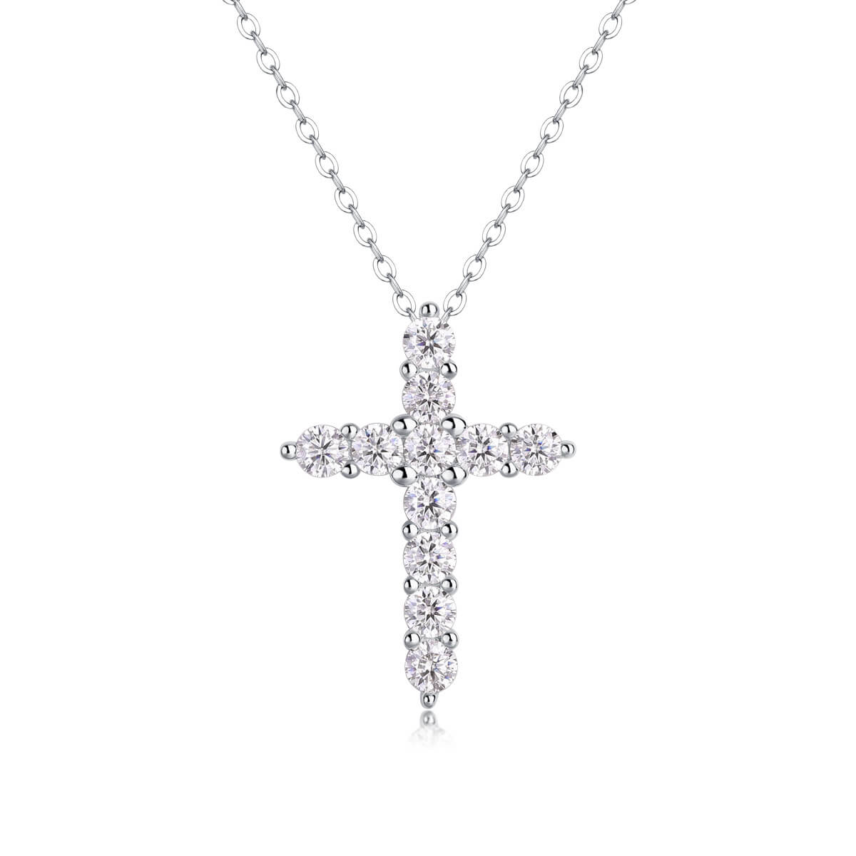 S925 Faith Cross Moissanite Necklace-MARDAZA