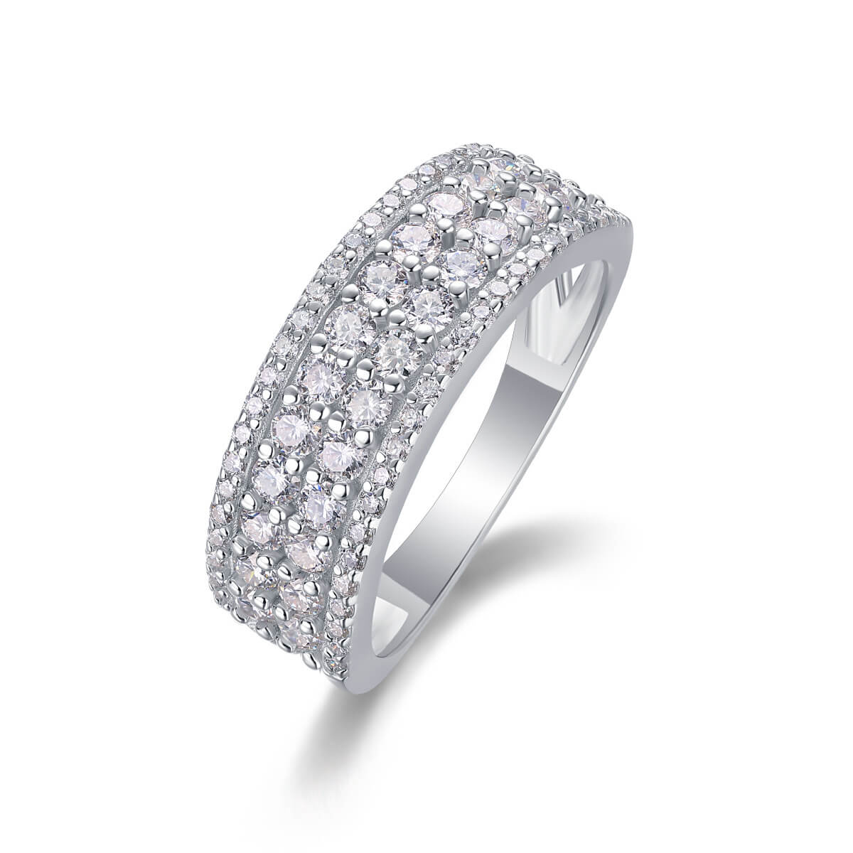 S925 Lucky Moissanite Row Ring-MARDAZA