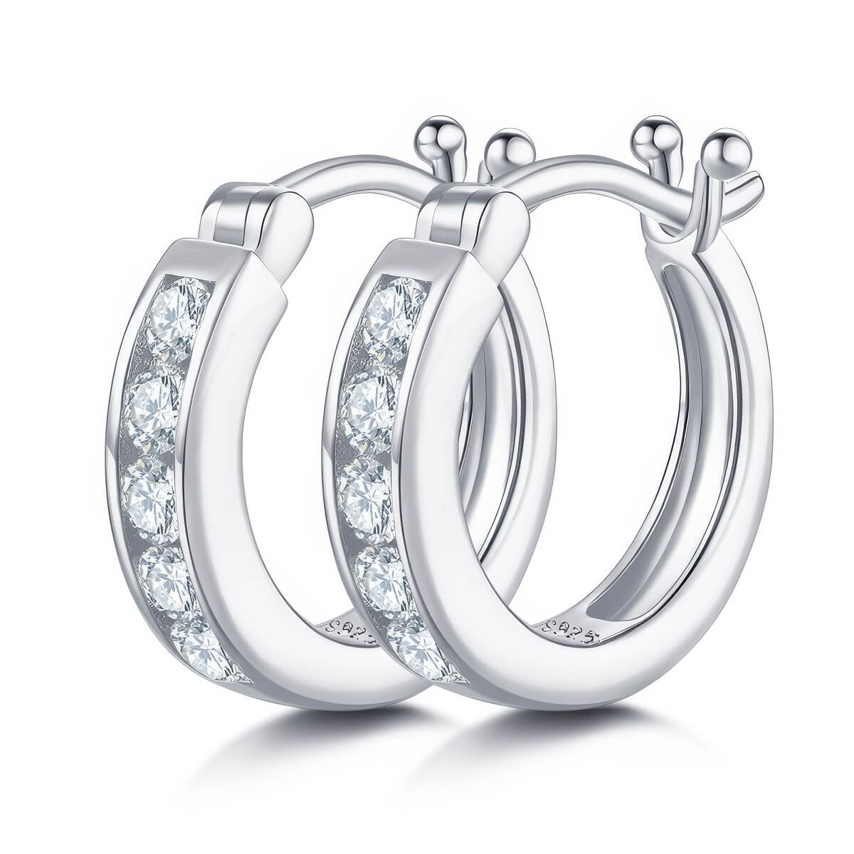 S925 Doughnut Moissanite Earrings-MARDAZA